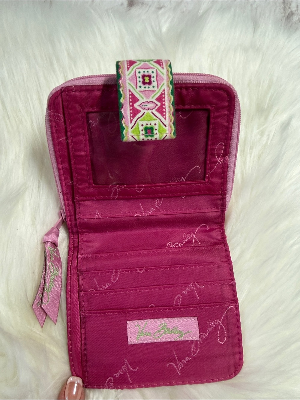 Vera Bradley Pink & Green Paisley Quilted Shoulder Bag with Matching Wallet - Picture 11 of 16